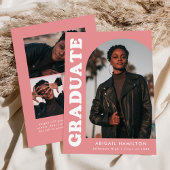 Faire-part Décaler Arch rose 4 Diplôme photo