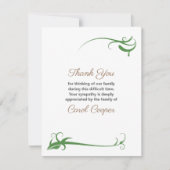 Faire-part décès avec des ornements verts (Devant)