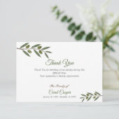 Faire-part décès et rameau d'olivier (Debout devant)