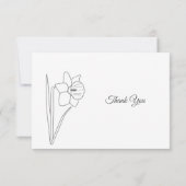 Faire-part décès Jonquille Dessin au trait (Dos)