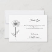 Faire-part décès Marguerite Dessin au trait (Devant)