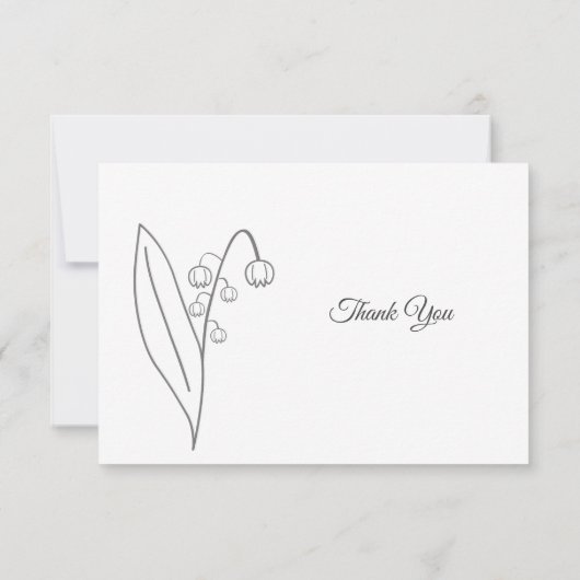 Faire-part décès Muguet Dessin au trait (Dos)