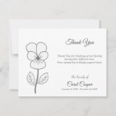 Faire-part décès Pensée sauvage (Devant)