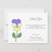 Faire-part décès Pensée sauvage Pastel (Devant)