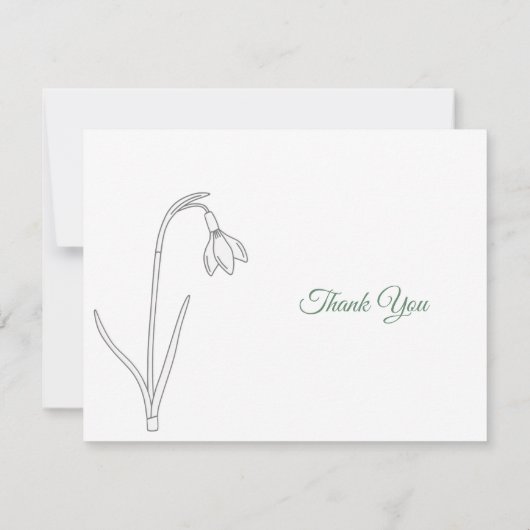 Faire-part décès Perce-neige Dessin au trait (Dos)