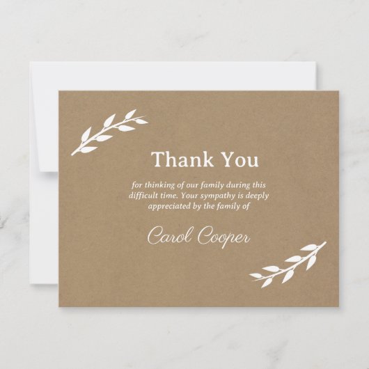 Faire-part décès rustique avec ornements (Devant)