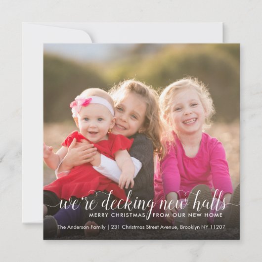 Faire-part Deck Moderne Nouvelles Halls Photo Holiday Déménag (Devant)