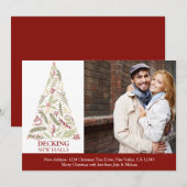 Faire-part Deck Nouvelles Halls Arbre de Noël Photo Déplaceme (Devant / Derrière)