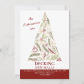 Faire-part Deck Nouvelles Halls Noël Arbre vacances Déménagem (Devant)