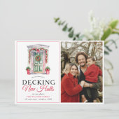 Faire-part Deck Nouvelles Halls Porte de Noël Photo Déplaceme (Debout devant)