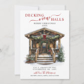 Faire-part Deck Nouvelles Halls Rustique Nouveau Accueil Noël (Devant)