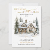 Faire-part Deck Nouvelles Halls Rustique Nouveau Accueil Noël (Devant)