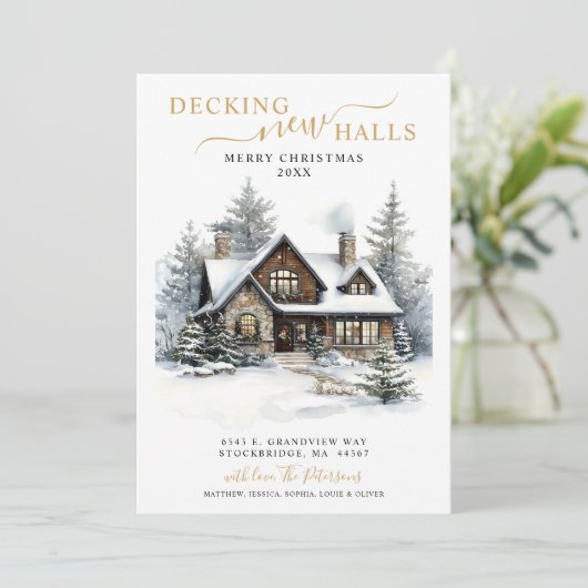 Faire-part Deck Nouvelles Halls Rustique Nouveau Accueil Noël (Debout devant)