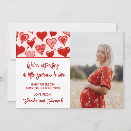 Faire-part Déclaration de grossesse pour la Saint-Valentin cœ (Devant)