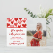 Faire-part Déclaration de grossesse pour la Saint-Valentin cœ (Debout devant)