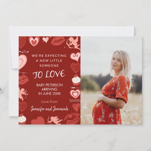 Faire-part Déclaration de grossesse pour la Saint-Valentin cœ (Devant)