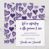 Faire-part Déclaration de grossesse pour la Saint-Valentin cœ (Devant / Derrière)