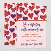 Faire-part Déclaration de grossesse pour la Saint-Valentin mi (Devant / Derrière)