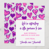 Faire-part Déclaration de grossesse pour la Saint-Valentin ro (Devant / Derrière)