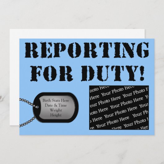 Faire-part Déclaration pour les annonces de naissance en serv (Devant / Derrière)