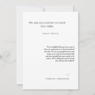 Faire-part Décontracté script mariage accueil et itinéraire w