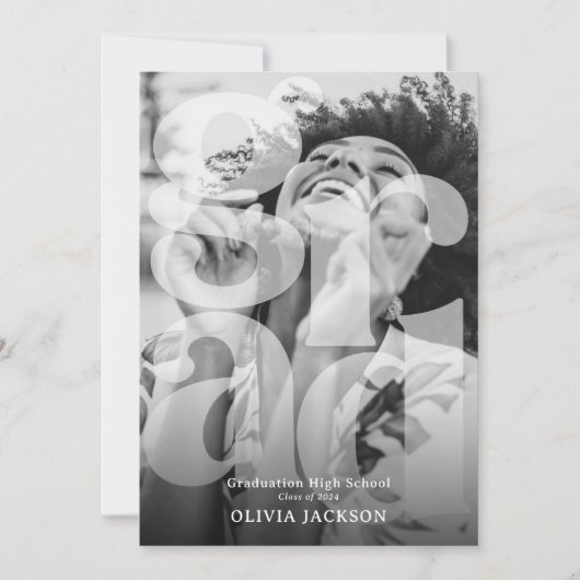 Faire-part Découpage moderne Lettrage GRAD (Devant)