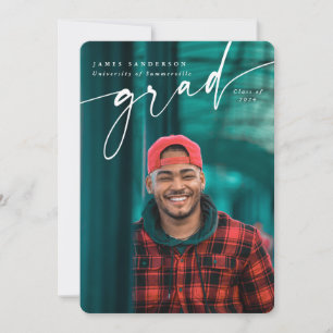 Faire-part Découpe de script moderne Deux diplômes de photogr