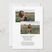 Faire-part Découper le script moderne | Trois photos Graduati (Dos)