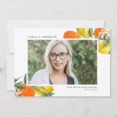 Faire-part Dégradé de photo botanique oranges et citrons (Devant)