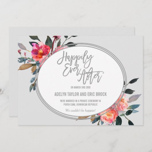 Faire-part d'élévation de la couronne de fleurs d' (Devant / Derrière)