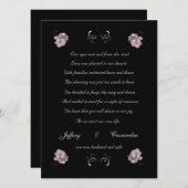 Faire-part d'élévation rose pâle Roses (Devant / Derrière)