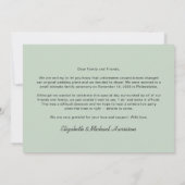 Faire-part d'élévation verte de la taille de photo (Dos)