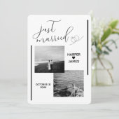 Faire-part d'élopage minimal | Blanc classique (Debout devant)