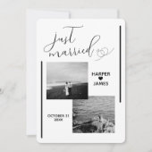 Faire-part d'élopage minimal | Blanc classique (Devant)