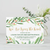 Faire-part d'Elopement de Noël Holly Wreath (Debout devant)