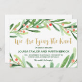 Faire-part d'Elopement de Noël Holly Wreath (Devant / Derrière)