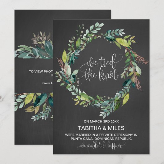 Faire-part d'élopement de serrure de panneau de mo (Devant / Derrière)