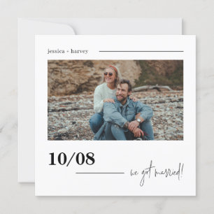 Faire-part d'Elopement photo Boho minimal moderne