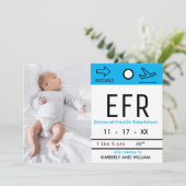 Faire-part Demande de bagage Billet mignon bébé garçon naissa (Debout devant)