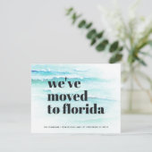 Faire-part Déménagé en Floride Ocean Waves Nouvelle adresse (Debout devant)
