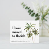 Faire-part Déménagé en Floride Palm Trees Nouvelle adresse (Debout devant)
