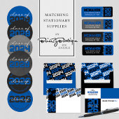 Faire-part d'Empreinte de patte noir et bleu