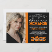 Faire-part d'Empreinte de patte noir et orange (Devant)