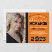 Faire-part d'Empreinte de patte orange et noir (Devant)