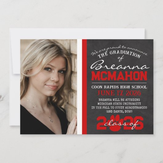 Faire-part d'Empreinte de patte rouge et blanc (Devant)