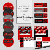 Faire-part d'Empreinte de patte rouge et noir