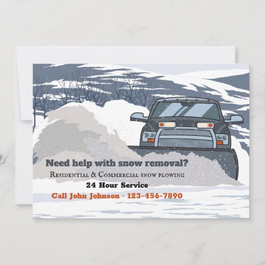 Faire-part d'enlèvement de la neige (Devant)