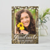 Faire-part Dentelle rustique Lumières de dentelle de bois (Debout devant)