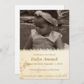 Faire-part Dentelle Vintage : Crème (Devant / Derrière)