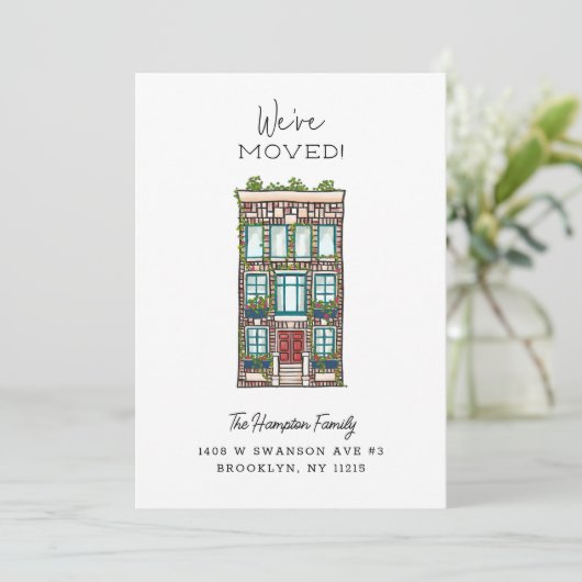 Faire-part Déplacement de la construction de briques (Debout devant)